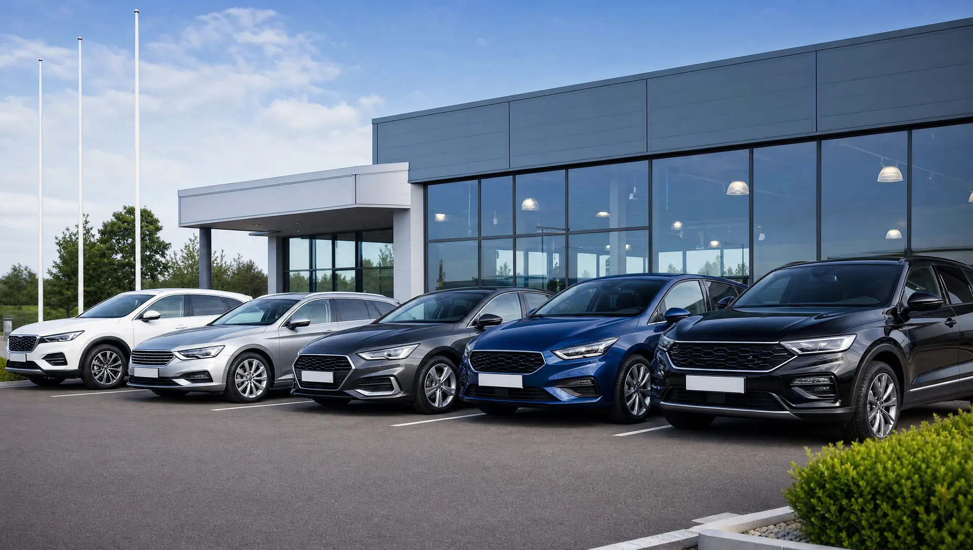 Angekaufte Fahrzeuge vor dem Autohaus – Autoankauf Neunkirchen